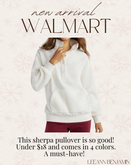 The cutest Sherpa pullover for under $20 from Walmart! Comes in 4 colors! 

#LTKfindsunder50 #LTKSeasonal #LTKstyletip