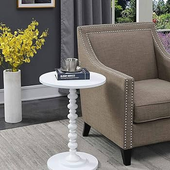 Convenience Concepts Palm Beach Spindle 17.75" Traditional Round End Living Room, Turned Solid Wo... | Amazon (US)