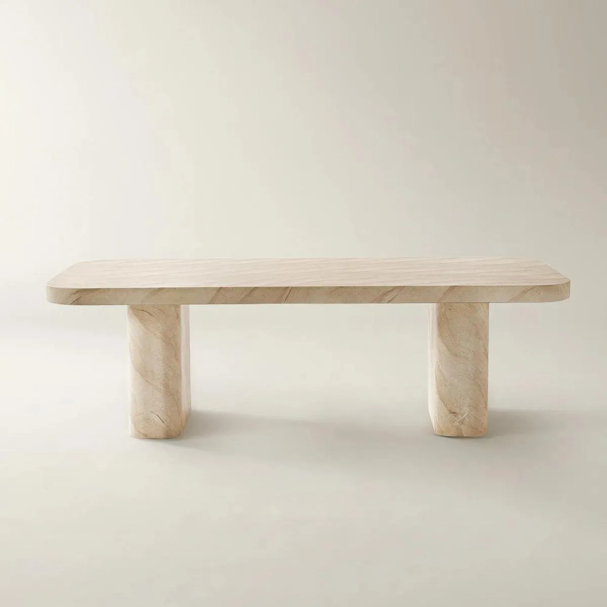 Silex Rectangular Travertine Concrete Indoor/Out Door Dining Table (94.5") | Z Gallerie