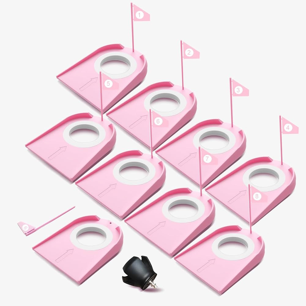 9 Pack Golf Putting Cups with Flags, Plastic Golf Training Aids with Golf Ball Retriever, Putting... | Amazon (US)