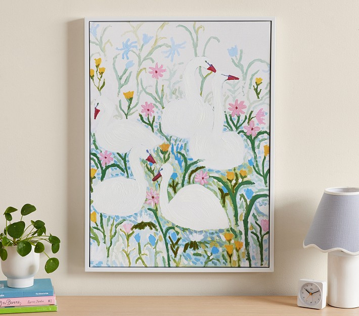 Jordan Connelly Swimming Swans Framed Wall Art (30" x 22") | Pottery Barn Kids