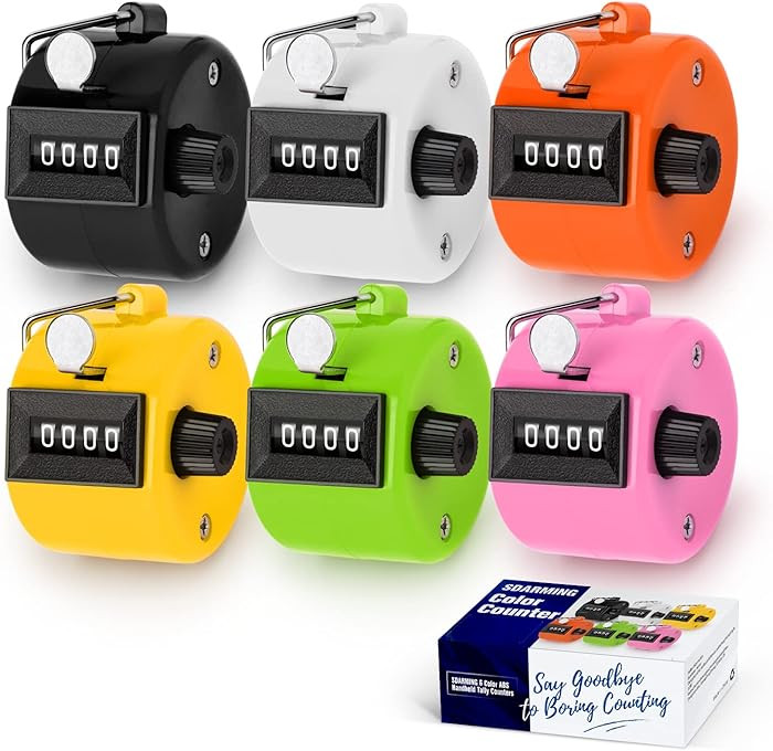 Colour Counters, Tally 4-dight Clicker Counter, ABS Handheld Counters Clicker for Counting, Golf,... | Amazon (US)