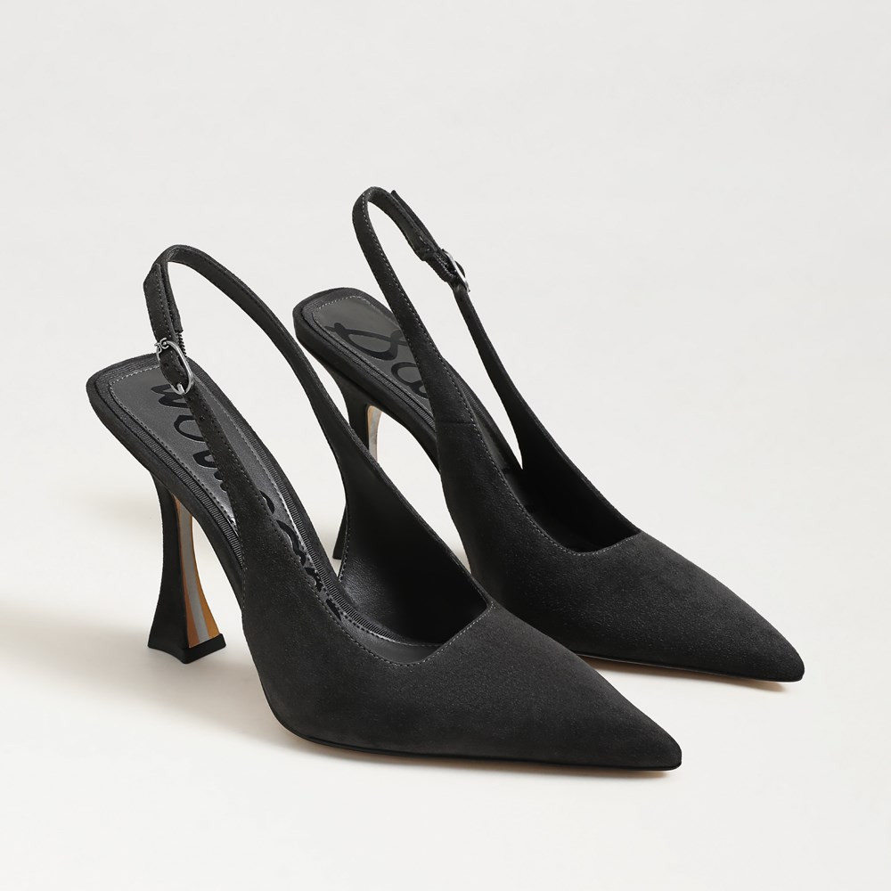 Sam Edelman Odette Slingback Pump Graphite Grey Suede | Sam Edelman