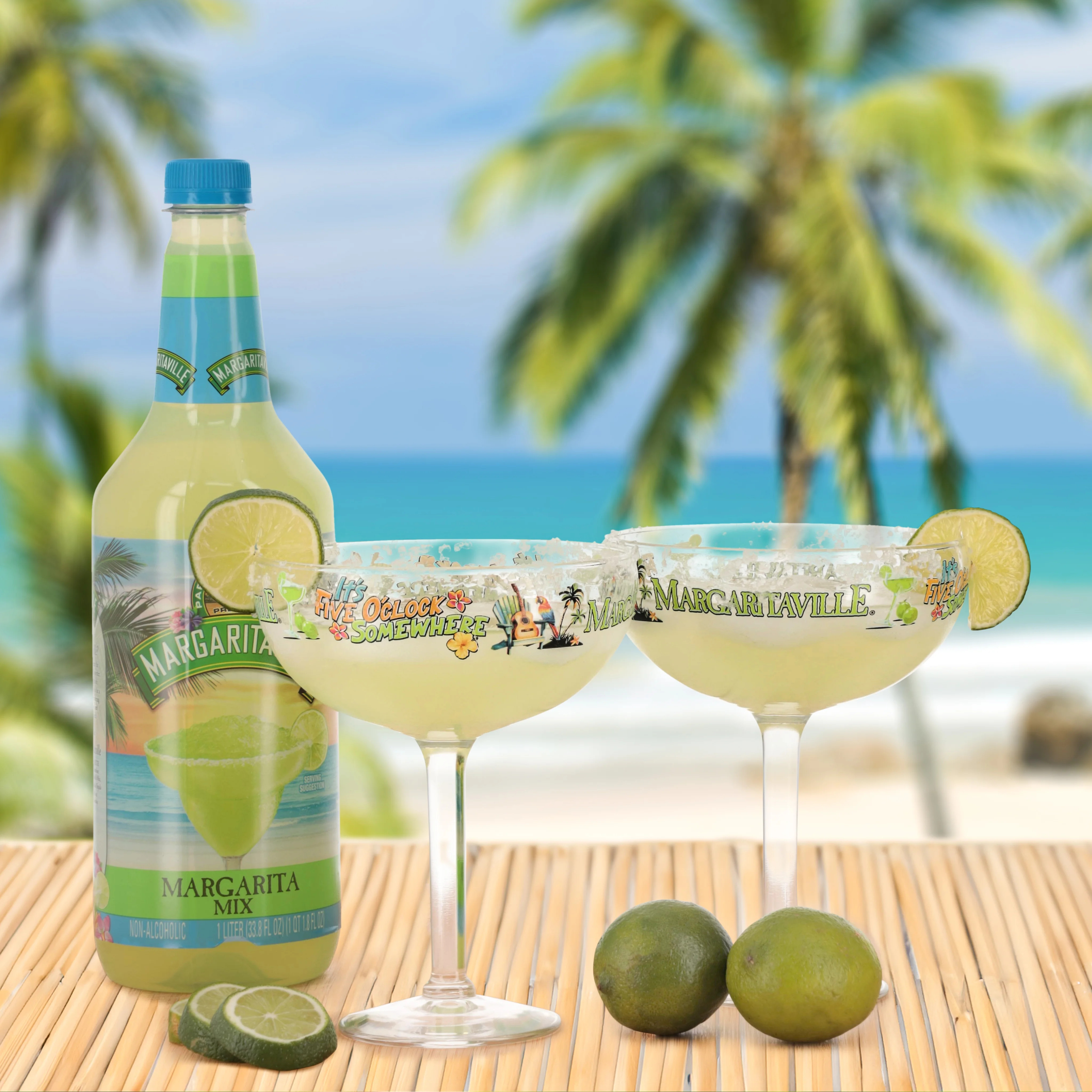 Holiday Margaritaville 2 Margarita Glass Gift Set, 33.8 oz. 3 Piece, Count per Pack 1 | Walmart (US)