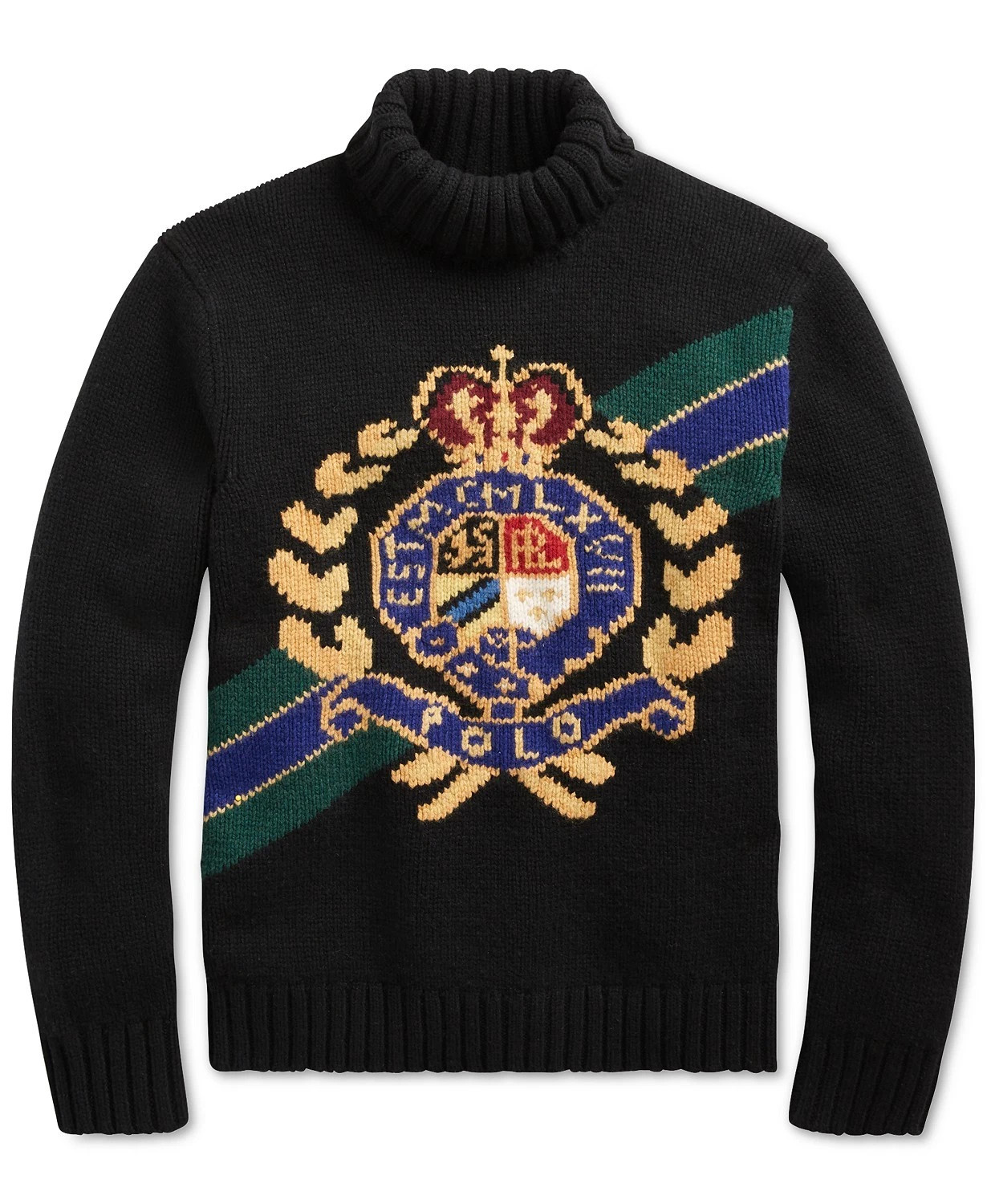 Polo Ralph Lauren Men Retro Wool Crest Intarsia Ski Turtleneck Sweater Sz S New | eBay US