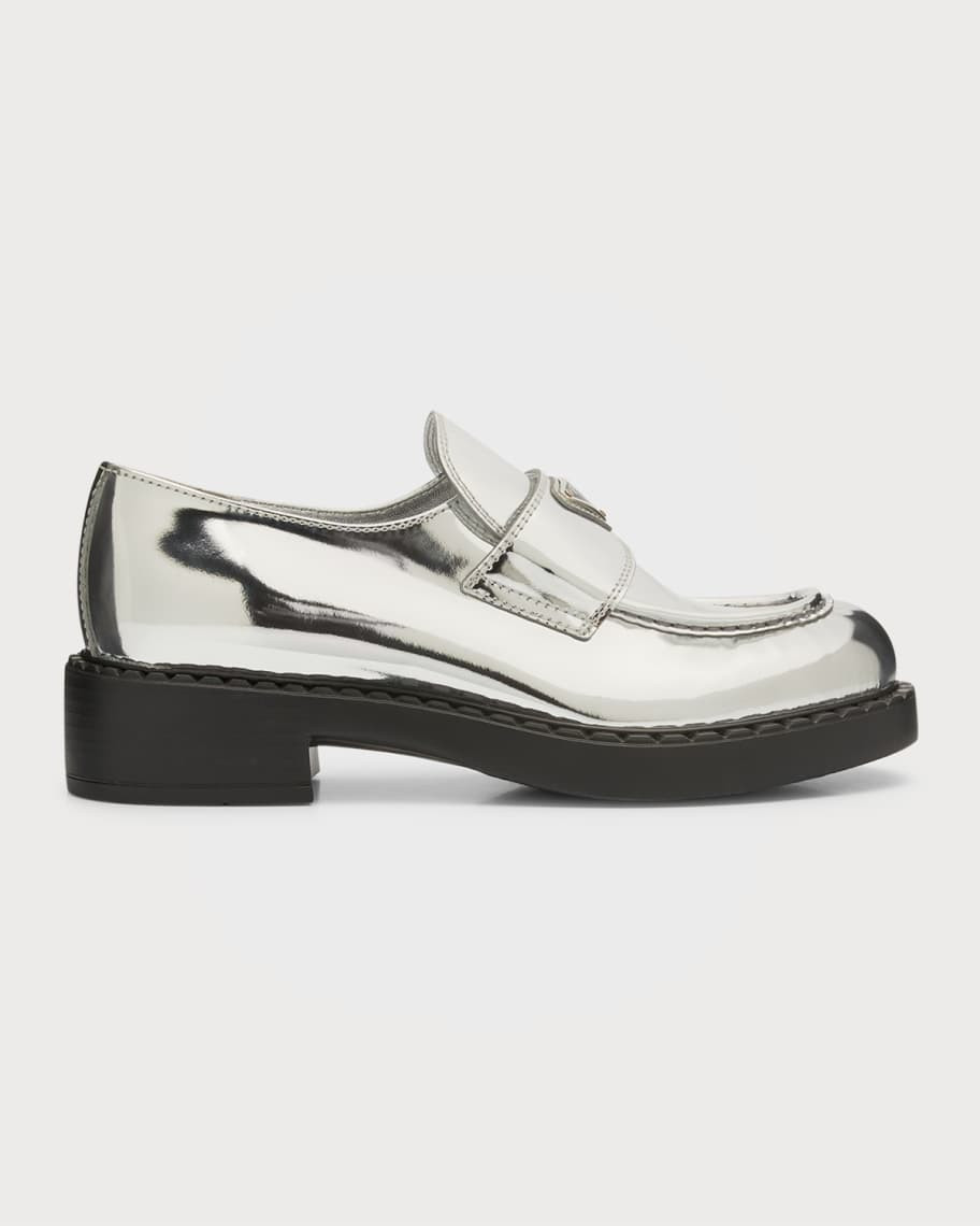 Prada Chocolate Metal Loafers | Neiman Marcus