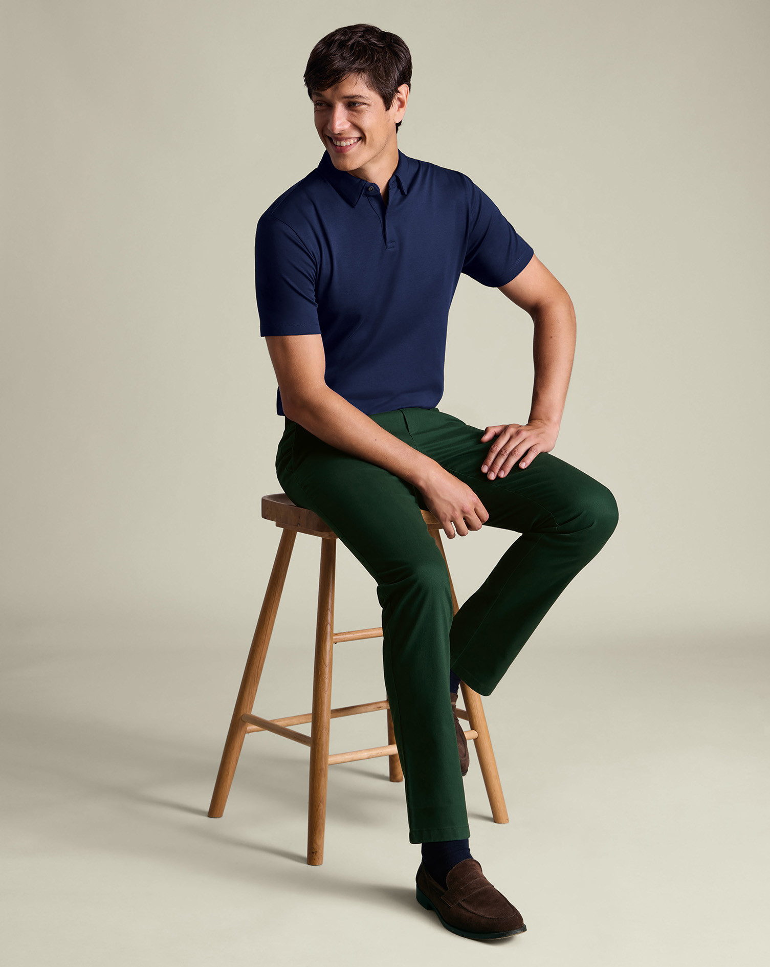 Ultimate Non-Iron Chinos - Green | Charles Tyrwhitt