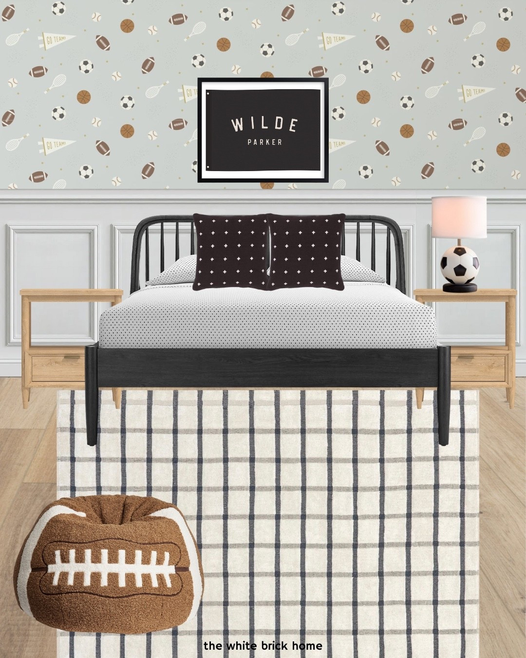 A super cute wallpaper option for a sports loving kiddo! 

🖤🖤

Boys Room, boys bedroom, kids room, kids bedroom, boys room rug, boys room decor, boys room furniture, boys room bean bag, boys room lamp, boys room ideas, boys room wall art, boys room throw pillows, boys room design 

#LTKSeasonal #LTKHome #LTKKids
