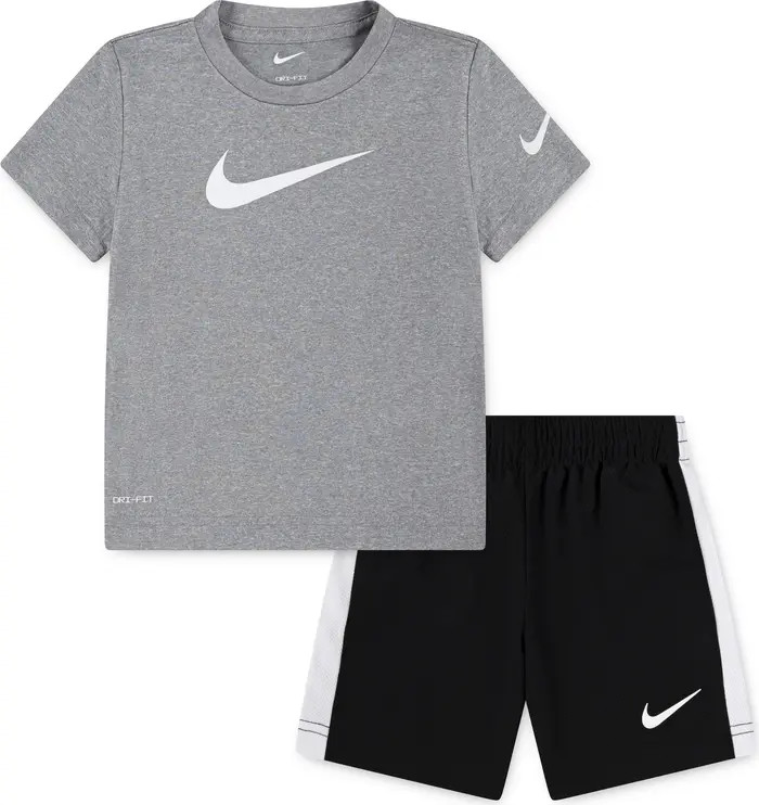 Kids' Swoosh T-Shirt & Shorts Set | Nordstrom Rack