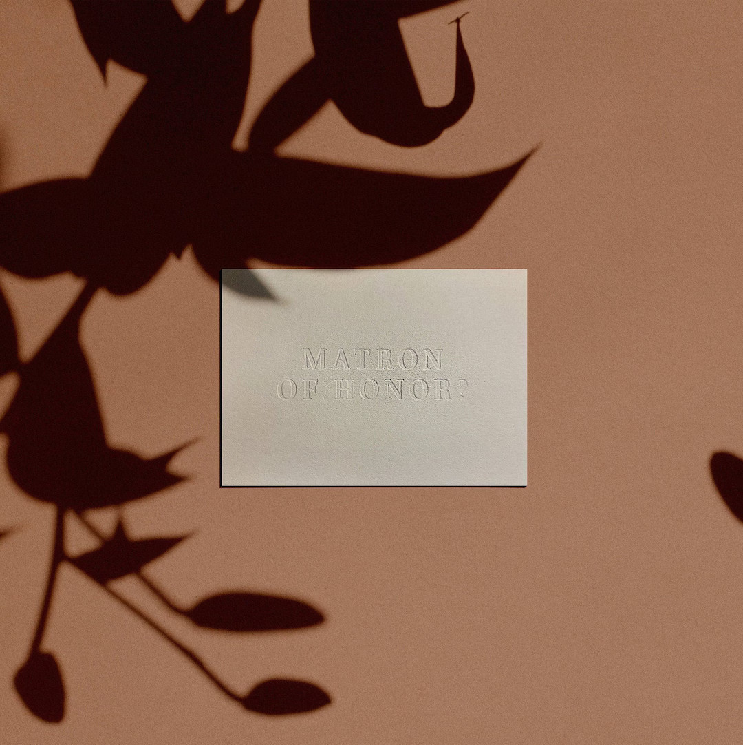 MATRON OF HONOR Proposal Card Letterpressed Minimal Simple Classy Modern - Etsy | Etsy (US)