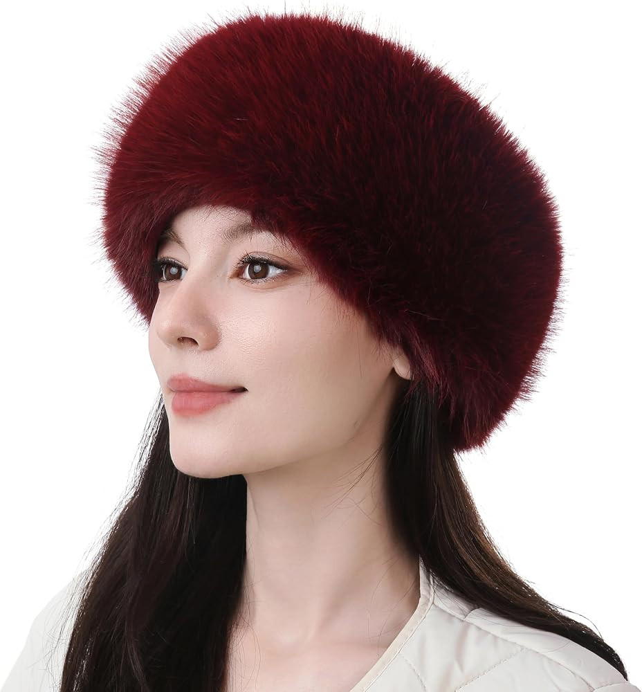 Dikoaina Womens Faux Fur Headband Winter Earwarmer Earmuff Ski | Amazon (US)