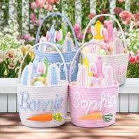 Personalized Easter Basket, Custom Kids Basket With Name Or Monogram, Easter Gift For Girls Boys, Baby First | Etsy (US)