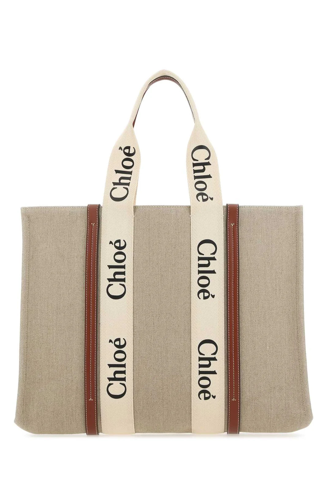 Chloé Woody Logo Tape Large Tote Bag | Cettire Global