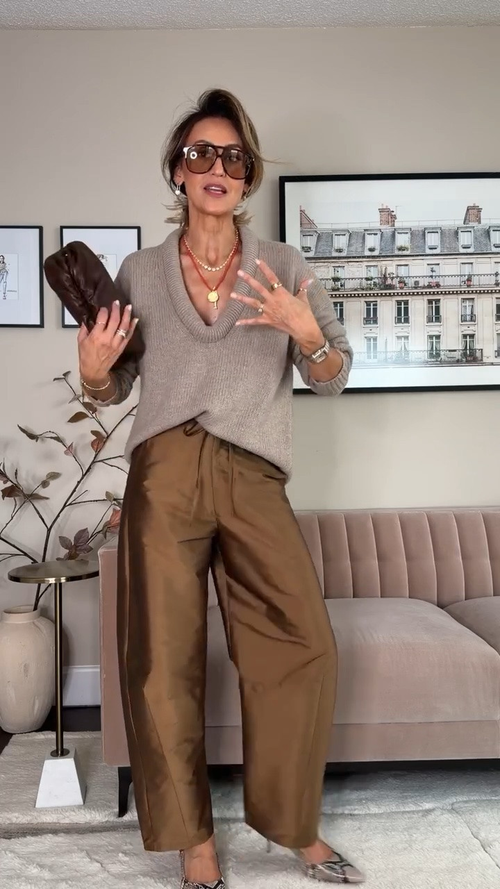My favorite way to style the tafetta pants for fall!

#LTKgrwm #LTKOver40 #LTKSeasonal