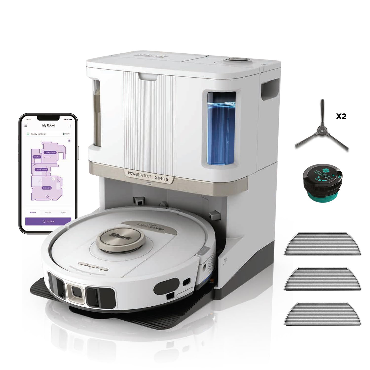 Shark PowerDetect Robot Vacuum and Mop with 60-Day Self-emptying and Cleaning Base - 3D LiDAR Nav... | Amazon (UK)