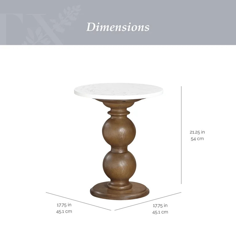 My Texas House Vivienne Marble Top End Table | Walmart (US)