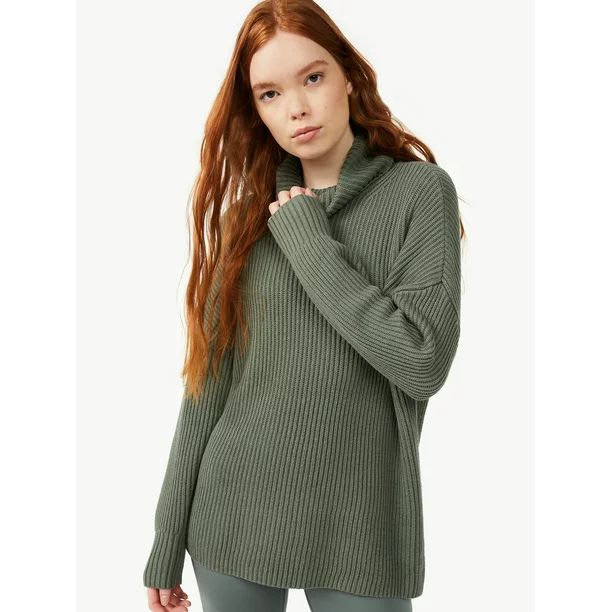 Free Assembly Women's Turtleneck Tunic Sweater - Walmart.com | Walmart (US)