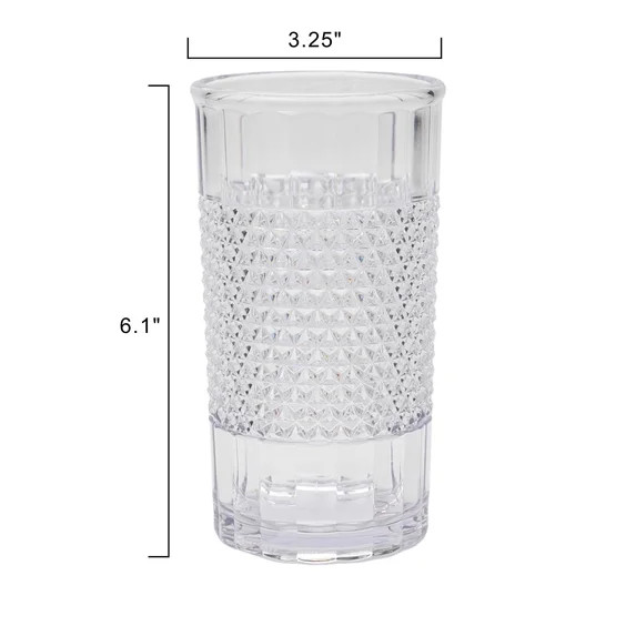 Mainstays 20 oz Clear Tall Acrylic Diamond Texture Tumbler | Walmart (US)