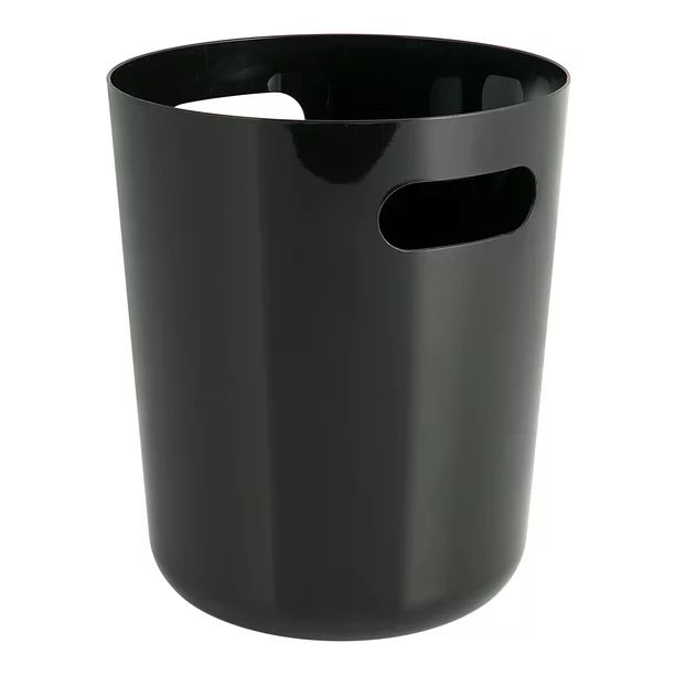Mainstays Basic Plastic 1.45 Gallon Wastebasket in Rich Black for Bathroom, Bedroom or Office - W... | Walmart (US)