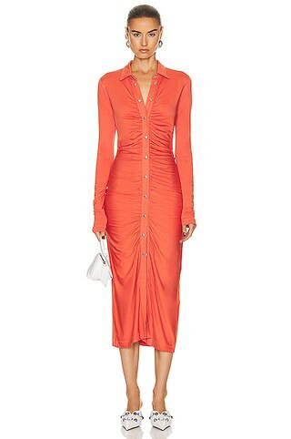 Long Sleeve Ruched Dress | FWRD 
