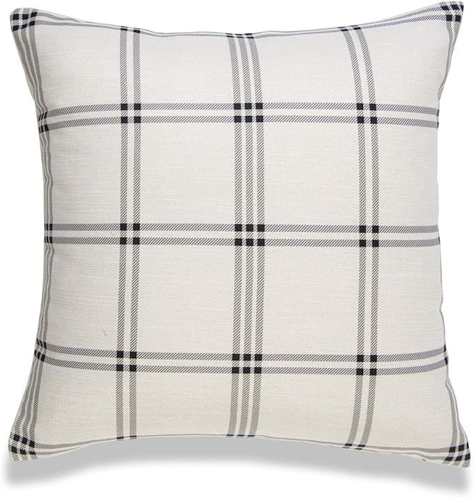 Hofdeco Modern Boho Decorative Throw Pillow Cover ONLY, for Couch, Sofa, Bed, Plaid, 20"x20" | Amazon (US)