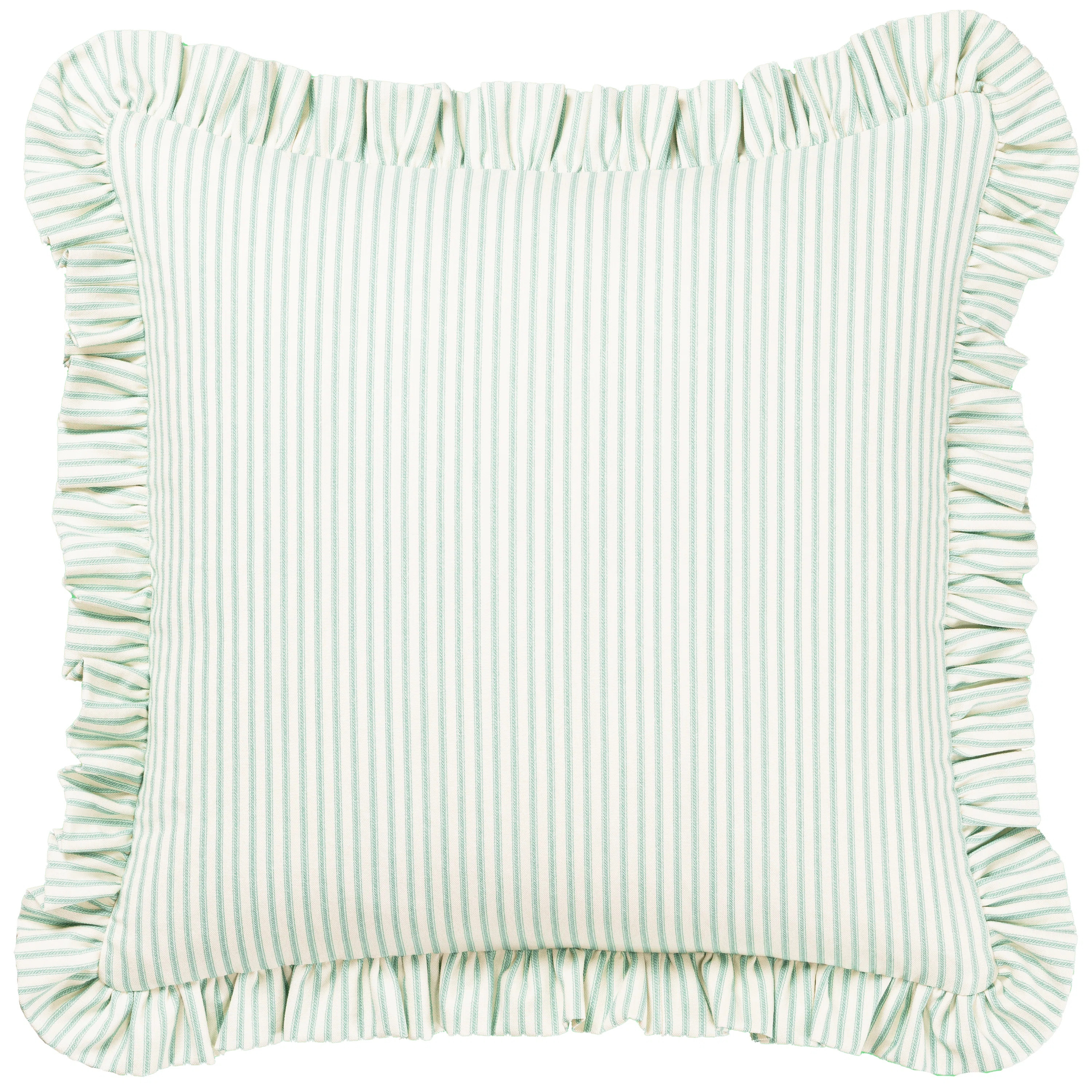 Birch Lane Ticking Stripe Ruffled Accent Pillow | Birch Lane
