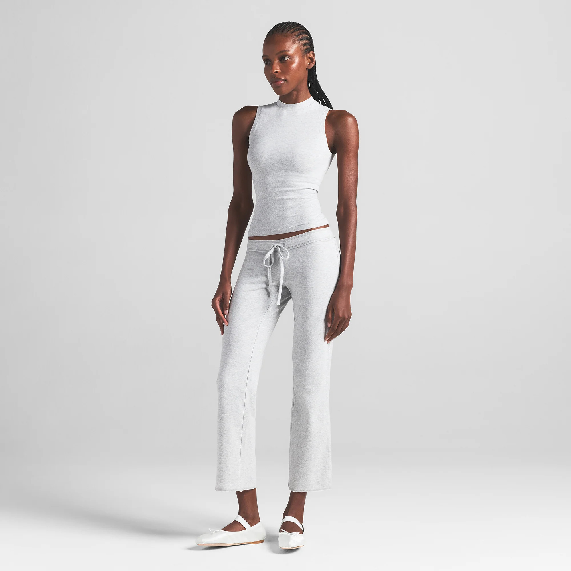 SKIMS Low Rise Crop Pant | Grey | Medium | Cotton Jersey | SKIMS (US)