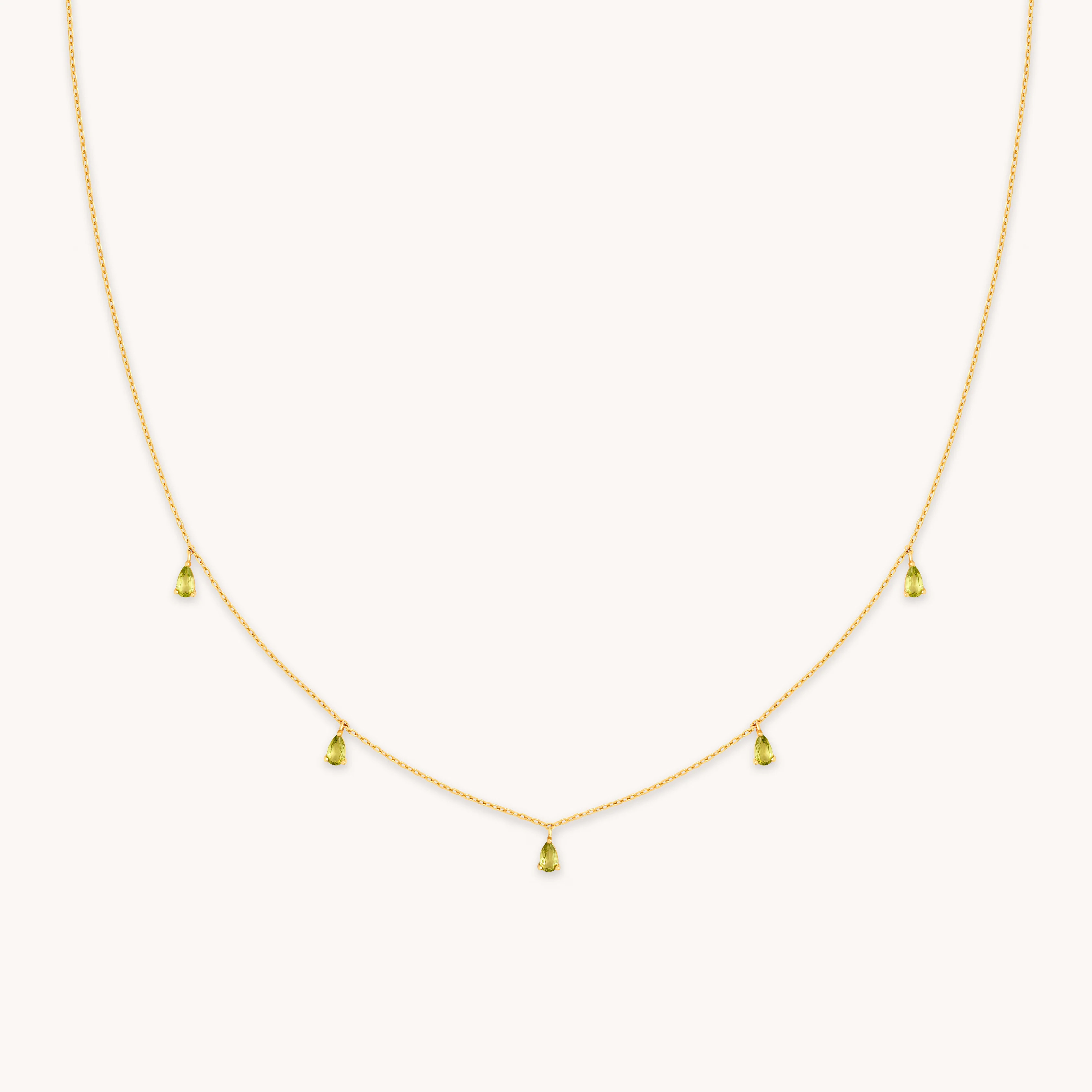 Olivine Charm Gold Necklace | Astrid & Miyu Necklaces | Astrid and Miyu