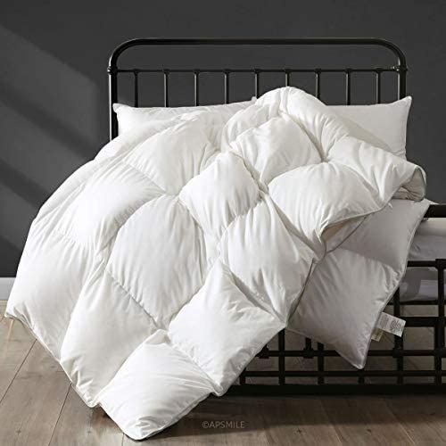 APSMILE Heavyweight King Size Goose Feathers Down Comforter for Colder Weather/Sleeper, Ultra-Soft H | Amazon (US)