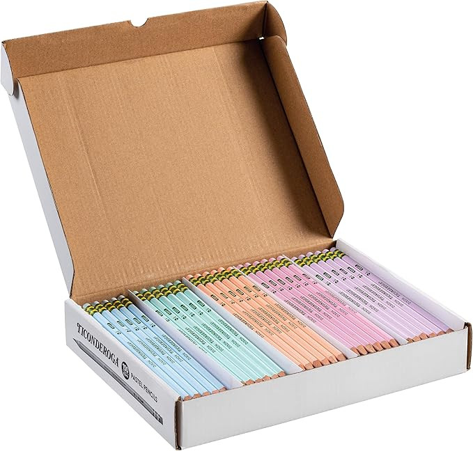 Ticonderoga Wood-Cased Pencils, Pre-Sharpened, 2 HB Soft, Pastel Colors, 150 Count | Amazon (US)