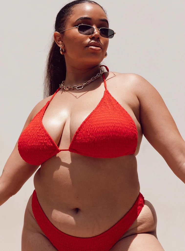 Blanca Bikini Top Red Curve | Princess Polly US