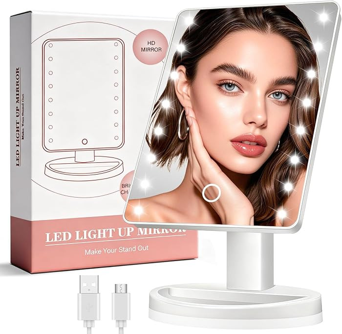 KOOKIN Lighted Vanity Makeup Mirror 16 Led Lights 180 Degree Rotation Lighted Mirror Touch Screen... | Amazon (US)