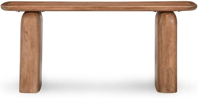 Classic Home Chloe 68" Wood Console Table Natural Umber with Curvilinear Design | Amazon (US)
