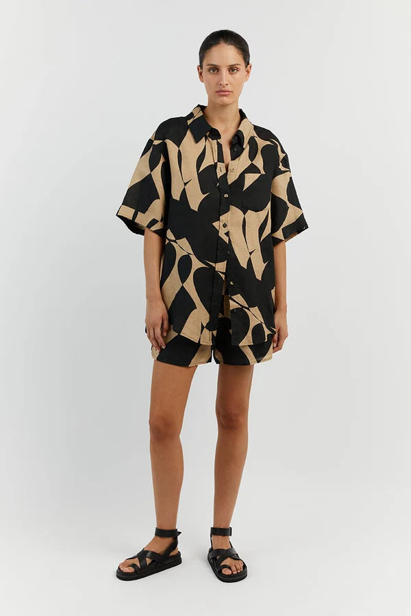 MAPLE CAMEL LINEN SHIRT | DISSH