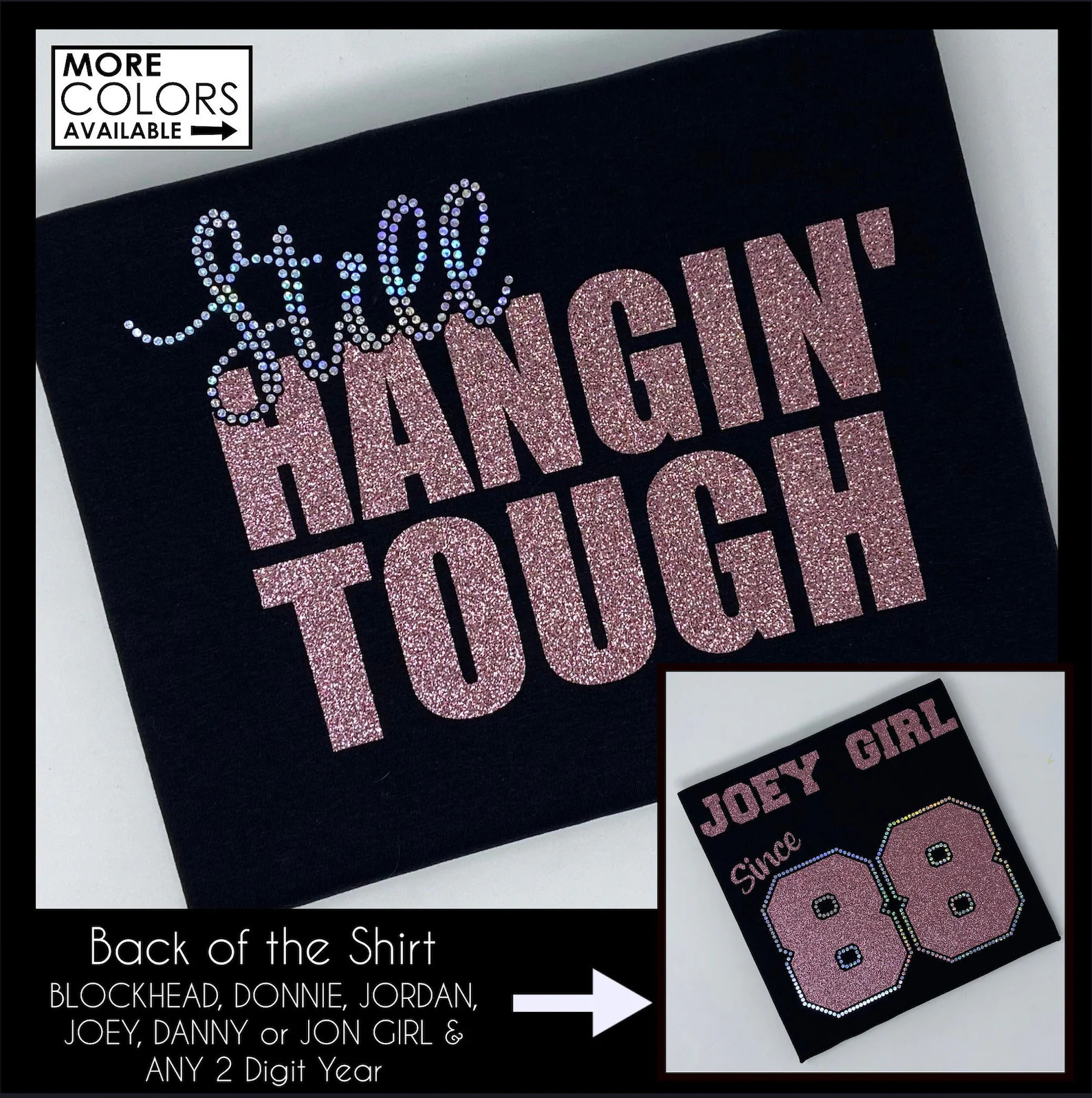 Still Hangin' Tough Glitter & Faux Rhinestone Shirt  - Choose the Colors - Concert Shirt - Blockh... | Etsy (US)