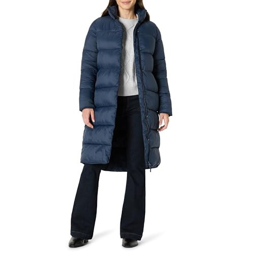 Amazon Essentials Women's Lightweight Full-Zip Water-Resistant Long Cocoon Puffer Winter Coat, Navy, Large | Amazon (US)