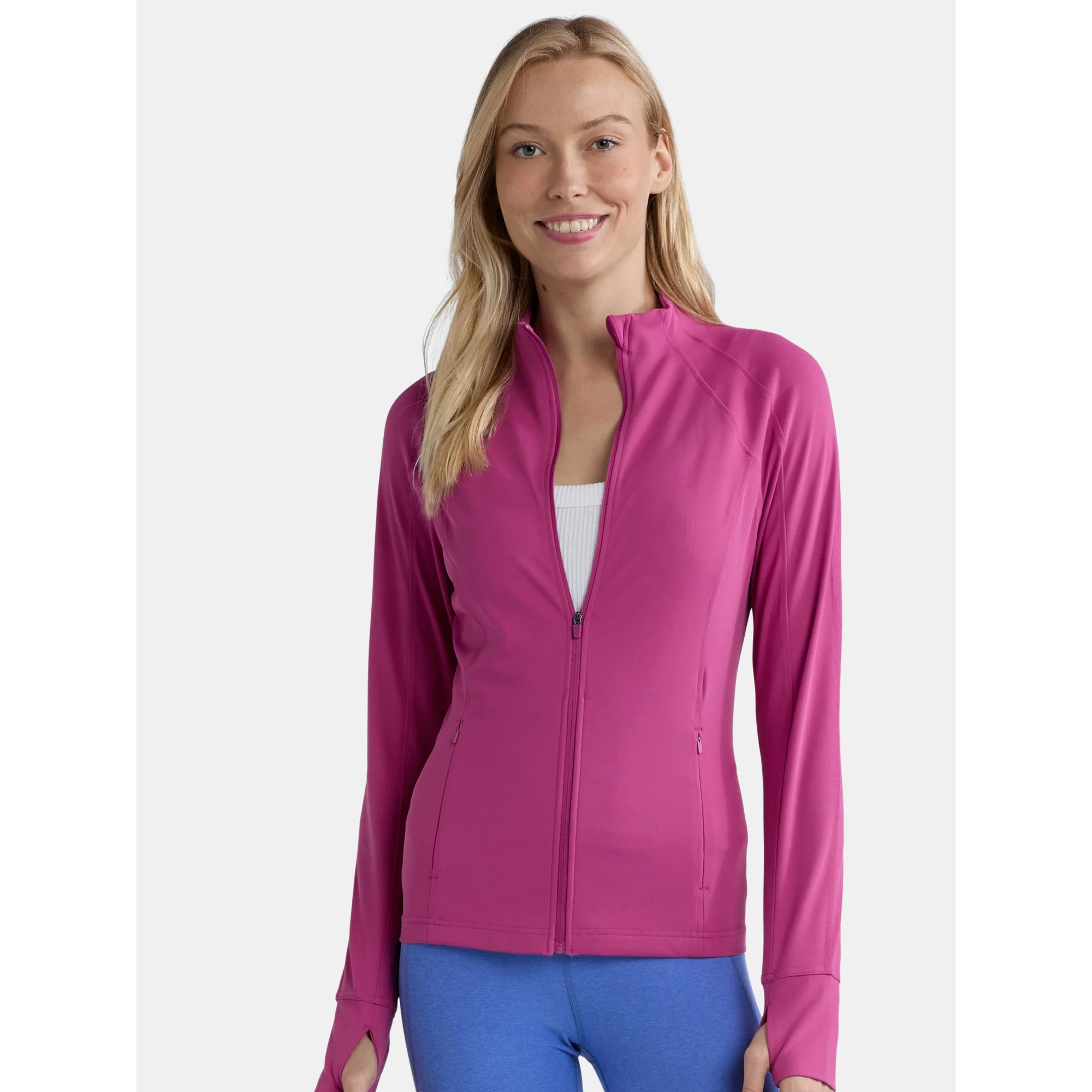 Avia Women's and Women's Plus SoftSculpt Zip-Up Active Jacket, Sizes XS-4X | Walmart (US)