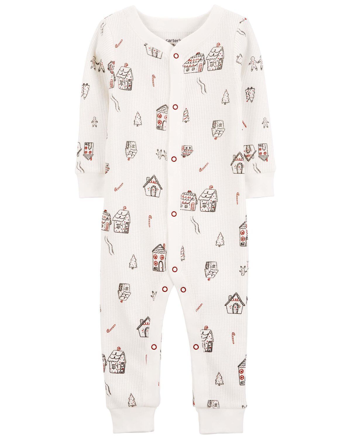 Ivory Baby 1-Piece Gingerbread Thermal Footless Pajamas | carters.com | Carter's