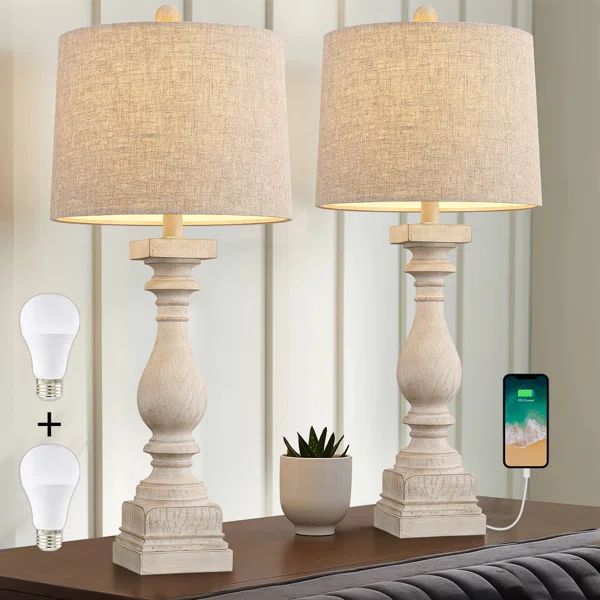 Analisia Resin USB Table Lamp (Set of 2) | Wayfair North America