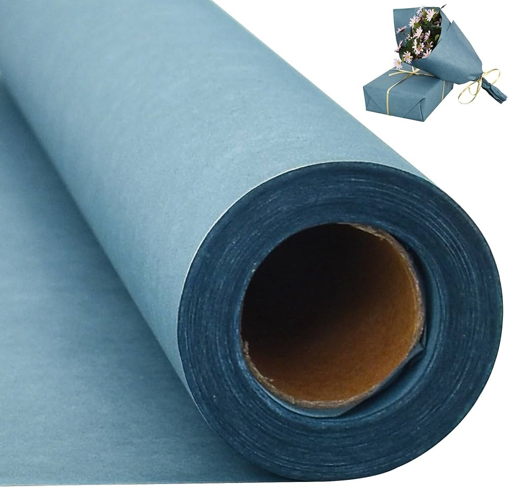 BEISHIDA Grey Blue Wrapping Papper, 15" X 32ft Kraft Wrapping Paper Roll Gift Wrapping Paper, Bul... | Amazon (US)