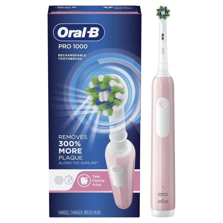 Oral-B Pro 1000 Rechargeable Electric Toothbrush, Pink | Walmart (US)