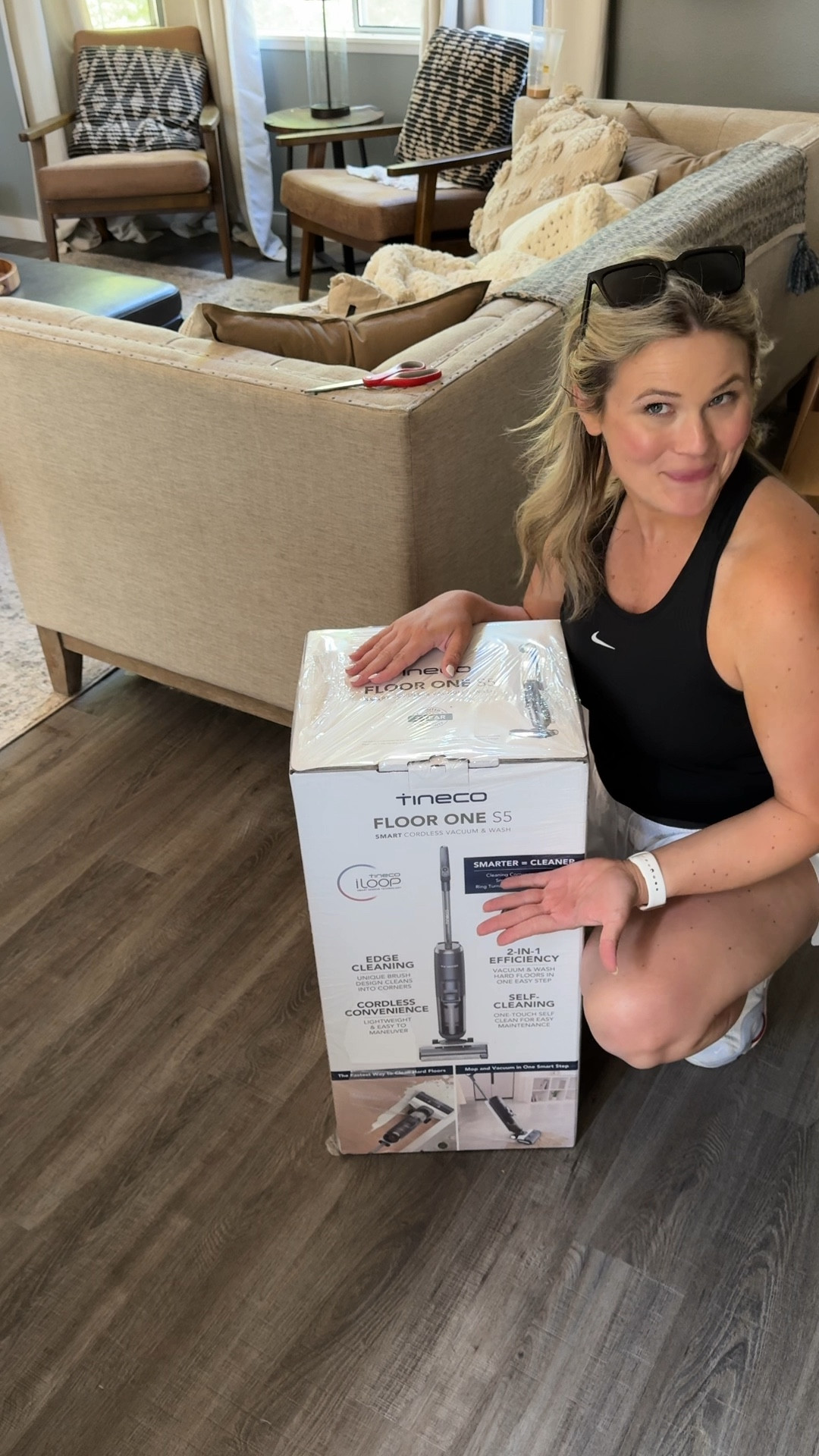 Excited to try out this 2 in 1 vacuum and mop! Hoping it makes me a little less embarrassed of our dirty floors...