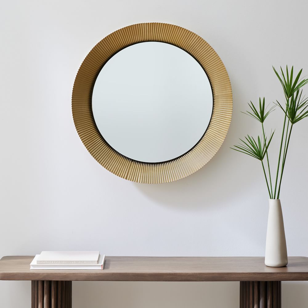 Fluted Wall Mirror - 30&quot; | West Elm (US)