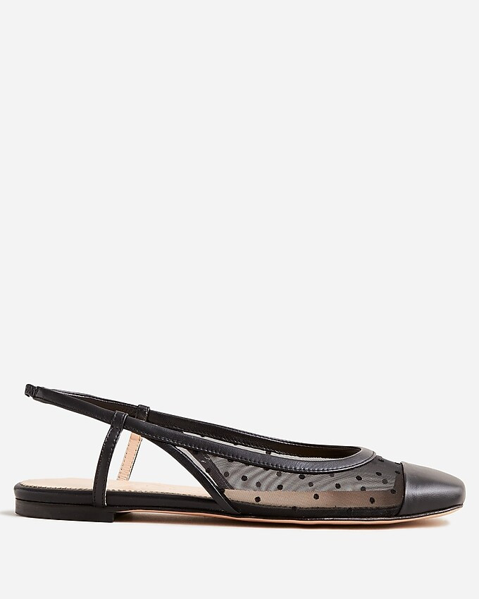 Anya slingback flats with Swiss-dot | J. Crew US
