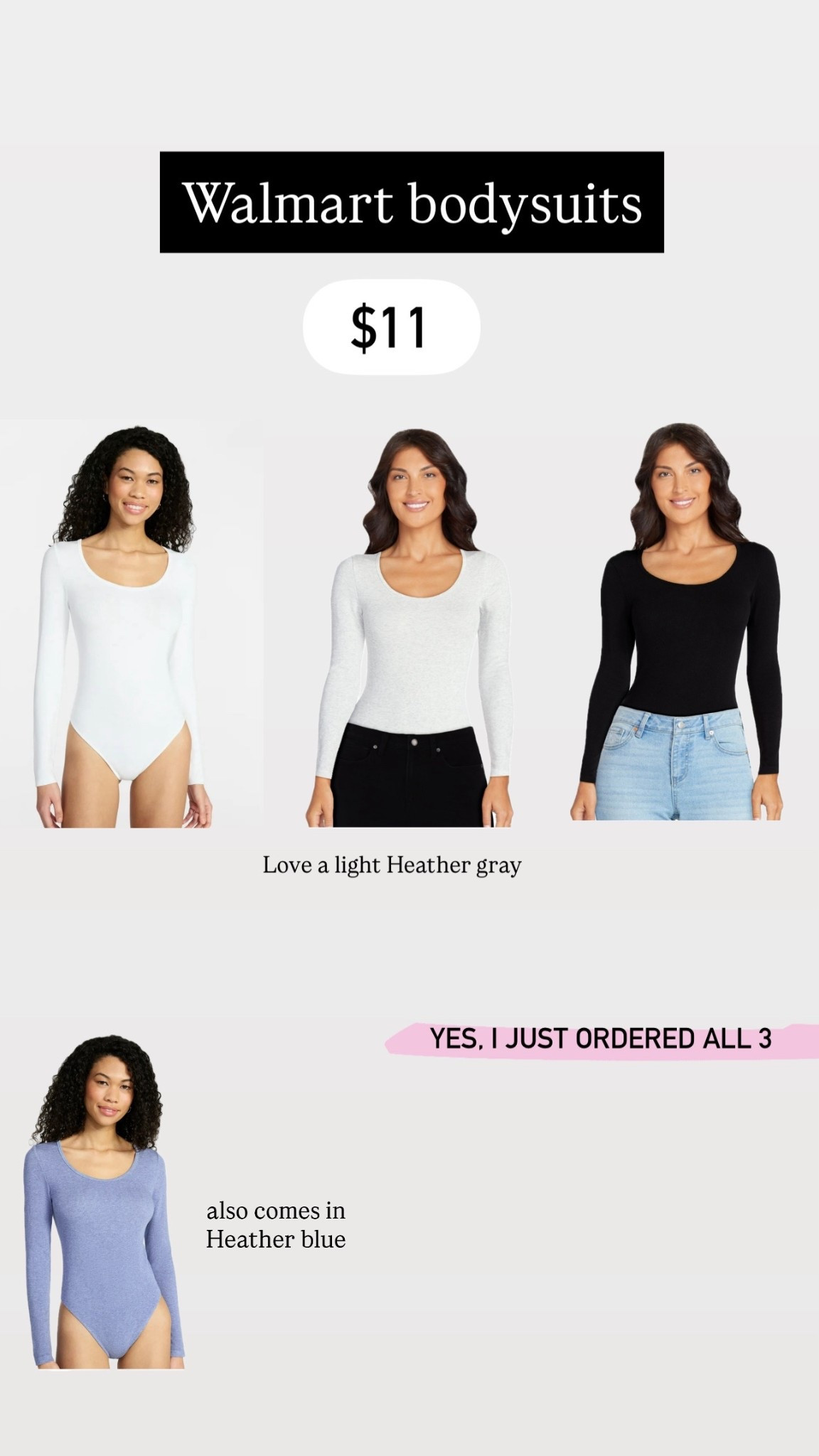 Walmart bodysuits only $11! ✨ 



#LTKootd #LTKSeasonal