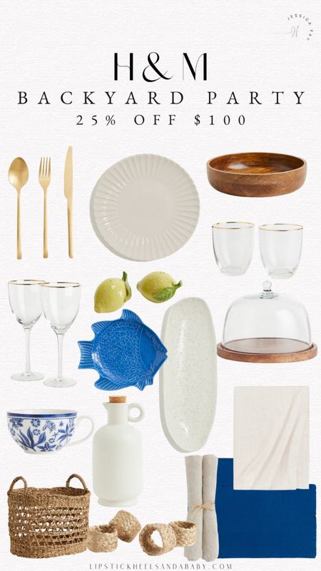 H&M 25% off $100 plus free shipping, backyard party, dinnerware, serveware, wine glasses 

#LTKFindsUnder50 #LTKFindsUnder100 #LTKHome