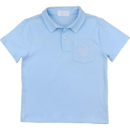 Blue Knit Mouse Ears Polo Shirt | Cecil and Lou