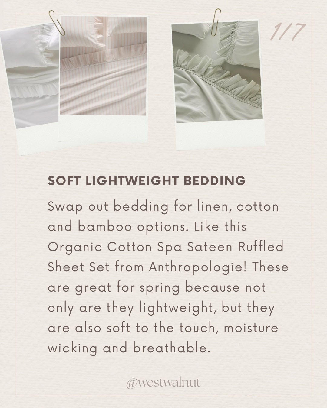 It’s finally time to start transitioning our bedrooms into a more light, airy, spring feel! Here are 7 simple additions for a fresh spring bedroom!

1. swap for soft, lightweight bedding 2. brighten up the space by adding mirrors
3. bring in fresh florals
4. swap for spring scented candles and diffusers
5. incorporate subtle spring colors into your palette
6. add in soft layers and swap for sheer curtains
7. sprinkle in little spring details 

Check out my other 6 spring bedroom additions on LTK. 

#springdecor #bedroomdecor #bedroomstyling #springhomedecor #bedroominspo #modernbedroom #springrefresh 

#LTKHome