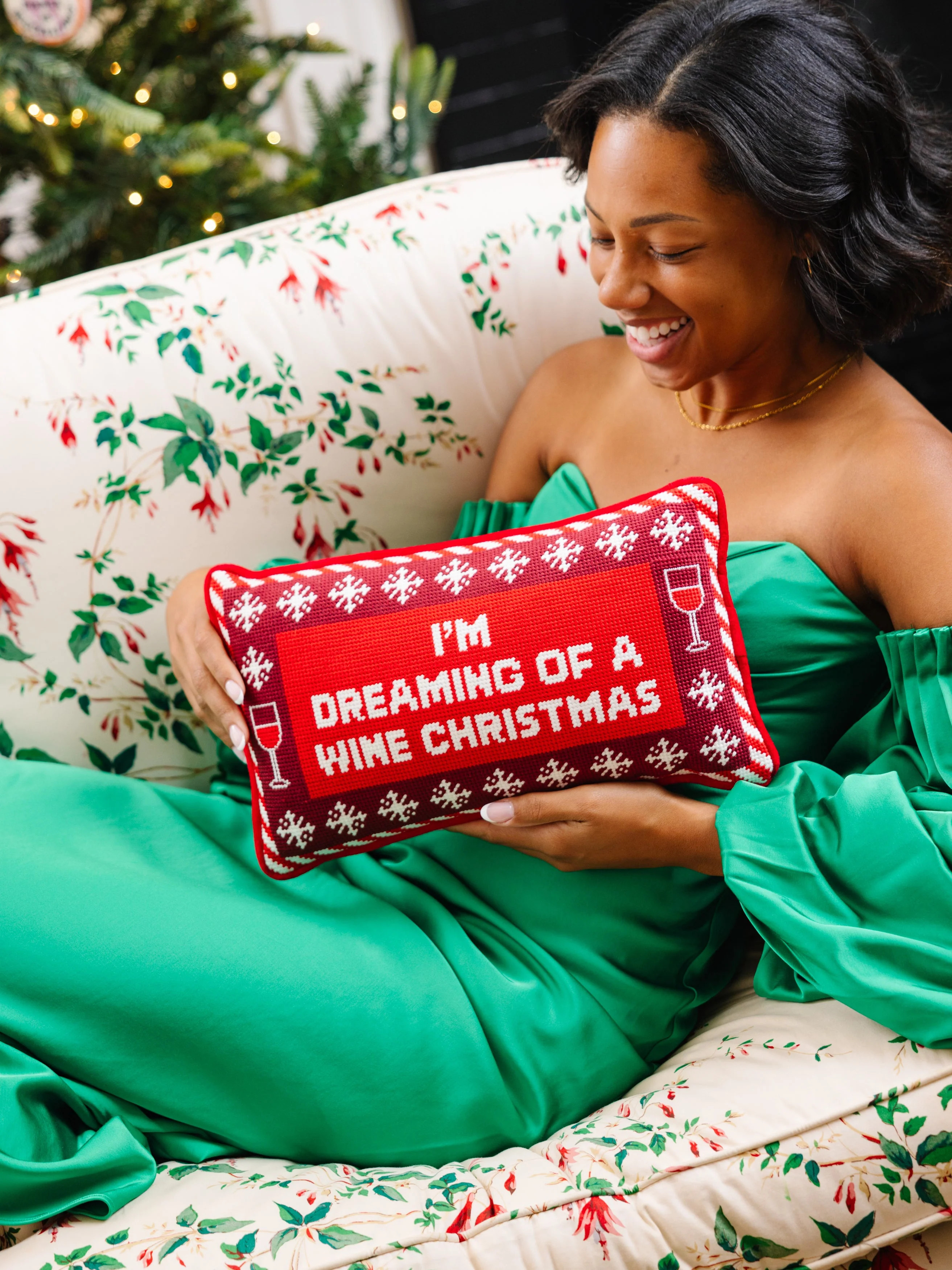 Dreaming of Wine Needlepoint Pillow | BuddyLove