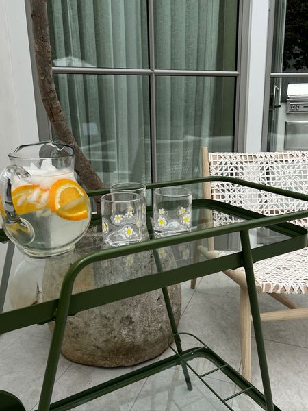 backyard essentials from allmodern. I love this bar cart because you can wheel it around the backyard easily for pool day treats or an evening happy hour! #ltkhome